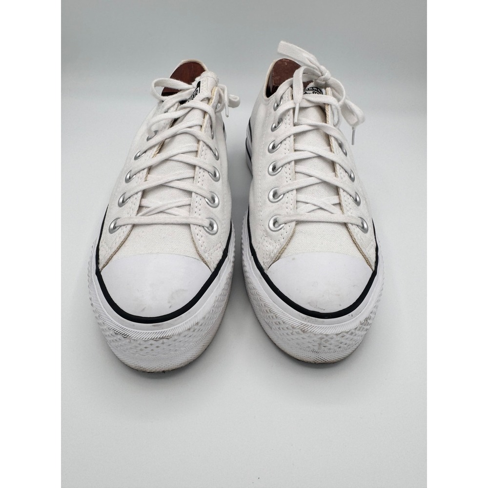 Converse Chuck Taylor All Star Platform Low Top White Canvas Mens 6.5 Sneakers